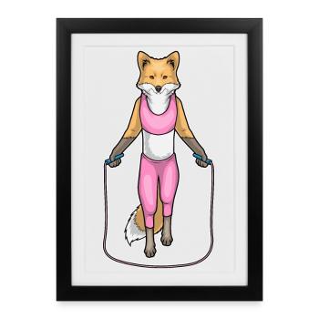 Fox Skipping Rope Skipping Rope Fitness - Framed poster (27 × 37 cm) - black - Front