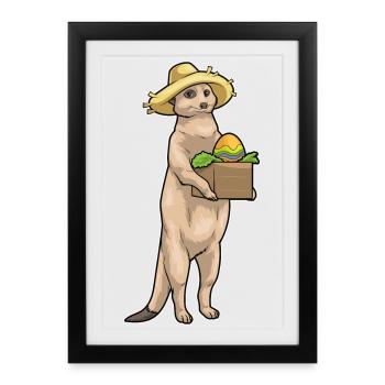 Paysan de Pâques suricate - Affiche encadrée (27 × 37 cm) - noir - Devant
