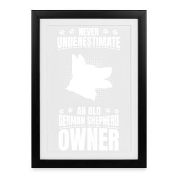 Old German Shepherd Owner - Framed poster (27 × 37 cm) - black - Front