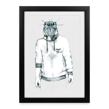 Human with a Spider Head in Hoodie - Framed poster (27 × 37 cm) - black - Front