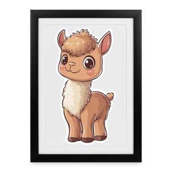Llama Alpaca Llama Animal Gift - Framed poster (27 × 37 cm) - black - Front