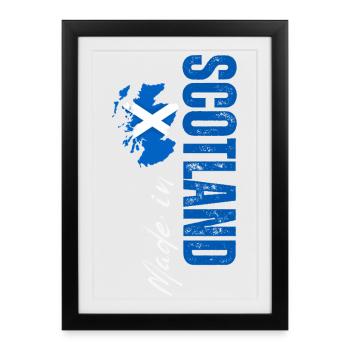 Fabriqué en Écosse, design vertical - Affiche encadrée (27 × 37 cm) - noir - Devant