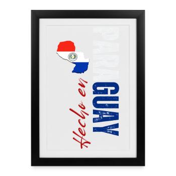 Made in Paraguay, vertical design - Framed poster (27 × 37 cm) - black - Front