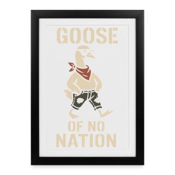 Drôle d’oies Meme Chaos Honk Certifié Silly - Affiche encadrée (27 × 37 cm) - noir - Devant