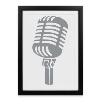 Microphone Singer Microphone Musician Music - Framed poster (27 × 37 cm) - black - Front