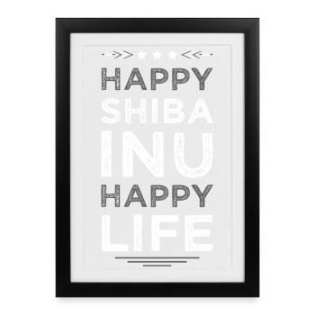 Shiba Inu joie de vivre - Framed poster (27 × 37 cm) - black - Front