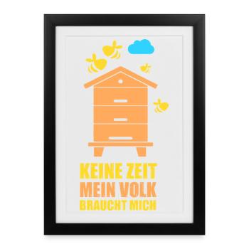 Pas de temps ma colonie a besoin de moi apiculteur - Affiche encadrée (27 × 37 cm) - noir - Devant