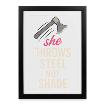 Cadeau de lancer de hache pour femmes Machines à sous I - Affiche encadrée (27 × 37 cm) - noir - Devant