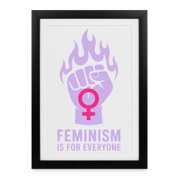 Le féminisme est pour tout le monde - T-shirt Féminisme - Affiche encadrée (27 × 37 cm) - noir - Devant