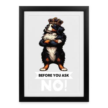 Avant de demander les chiens de montagne bernois - Affiche encadrée (27 × 37 cm) - noir - Devant