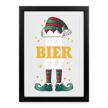 Noël de l’Elfe de la Bière - Affiche encadrée (27 × 37 cm) - noir - Devant