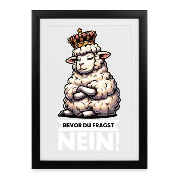 Avant que vous ne demandiez : moutons, moutons, bergers, éleveurs de moutons - Affiche encadrée (27 × 37 cm) - noir - Devant