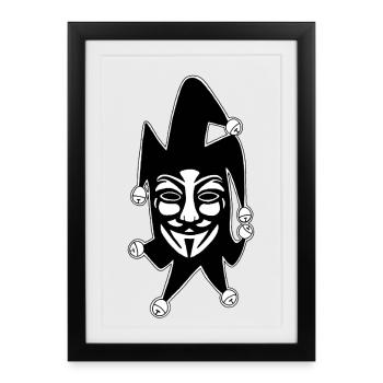 Anonymous Jester - Framed poster (27 × 37 cm) - black - Front