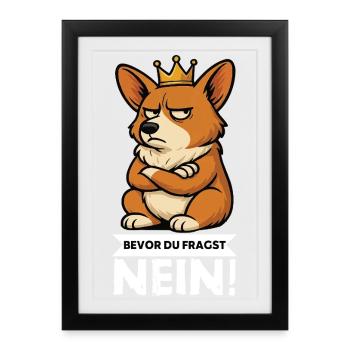 Avant que vous ne demandiez : Corgi Corgi Corgi Gallois Corgi Corgi Dog - Affiche encadrée (27 × 37 cm) - noir - Devant