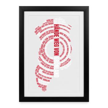 Hände Weg Von Grönland Statement - Gerahmtes Poster (27 × 37 cm) - Schwarz - Vorne