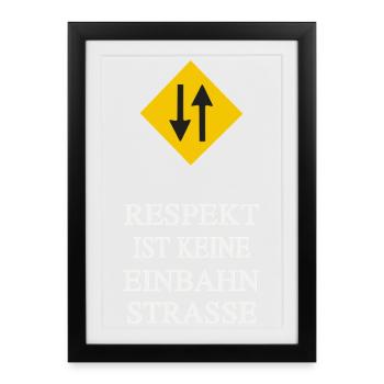 Le respect commence à hauteur des yeux - Affiche encadrée (27 × 37 cm) - noir - Devant