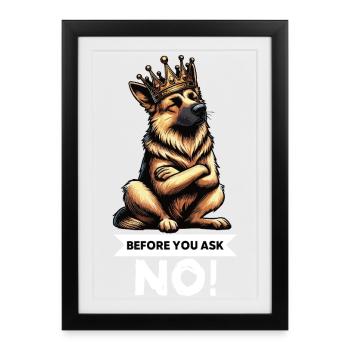 Avant de demander aux bergers allemands - Affiche encadrée (27 × 37 cm) - noir - Devant