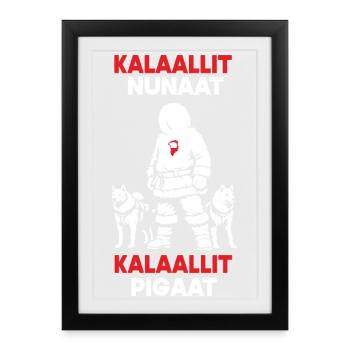 Grönland Design - Kalaallit Nunaat - Gerahmtes Poster (27 × 37 cm) - Schwarz - Vorne
