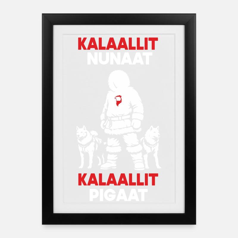 Grönland Design - Kalaallit Nunaat - Gerahmtes Poster (27 × 37 cm) - Schwarz