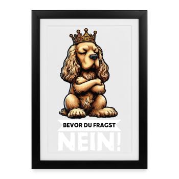 Avant que vous ne demandiez : Cocker Spaniel Cocker Dog - Affiche encadrée (27 × 37 cm) - noir - Devant
