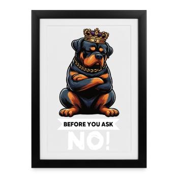 Avant que vous ne demandiez, pas de rottweiler rottweilerbesitzer - Affiche encadrée (27 × 37 cm) - noir - Devant