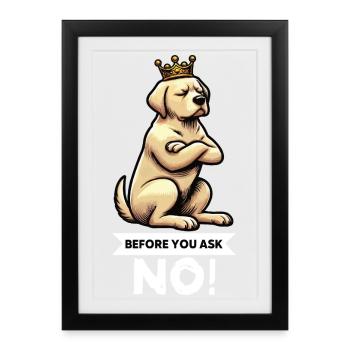 Avant de demander à Labrador Labrador Labrador Propriétaire Labrador - Affiche encadrée (27 × 37 cm) - noir - Devant