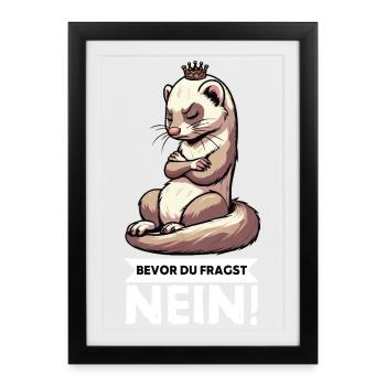 Avant que vous ne demandiez. Pas de furet-furet propriétaire - Affiche encadrée (27 × 37 cm) - noir - Devant