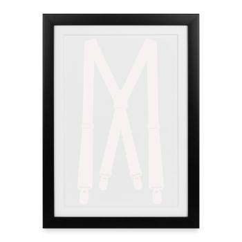 Illustration des bretelles blanches - Affiche encadrée (27 × 37 cm) - noir - Devant