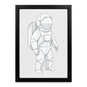 T-shirt d’astronaute pour fans de l’espace - Affiche encadrée (27 × 37 cm) - noir - Devant