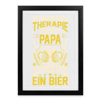 Bière, fête des pères, papa, papa - Affiche encadrée (27 × 37 cm) - noir - Devant