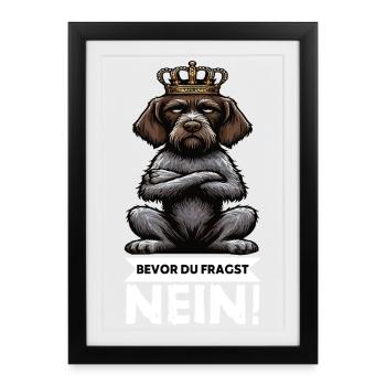 Bevor Du Fragst Nein Deutsch Drahthaar Drahthaare  - Gerahmtes Poster (27 × 37 cm) - Schwarz - Vorne