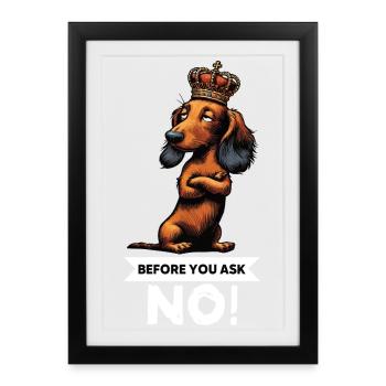 Before You Ask Longhair Dachshund Dachshund Teckel Tekkel - Framed poster (27 × 37 cm) - black - Front