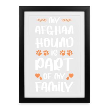 Mon chien afghan fait partie de la famille - Affiche encadrée (27 × 37 cm) - noir - Devant
