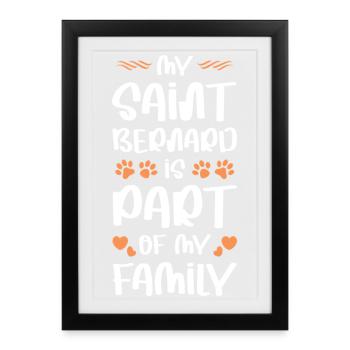 Mon préféré de la famille St. Bernard - Affiche encadrée (27 × 37 cm) - noir - Devant
