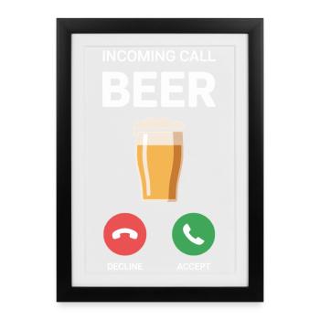 Bier Appel entrant Bière JGA Herren Männerabend - Affiche encadrée (27 × 37 cm) - noir - Devant