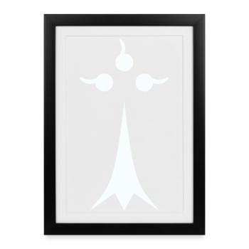 White minimalist ermine - Framed poster (27 × 37 cm) - black - Front
