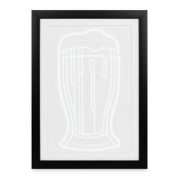Beer Minimal : L’art de boire - Affiche encadrée (27 × 37 cm) - noir - Devant