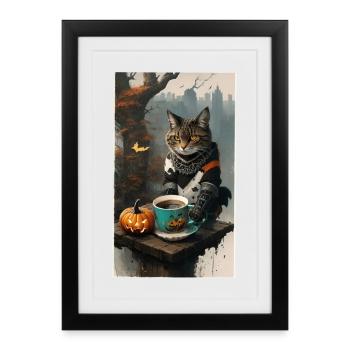 Cat dressed halloween - Framed poster (27 × 37 cm) - black - Front