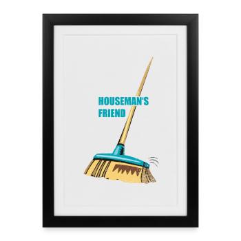 Broom Housemans ami | Balai - Affiche encadrée (27 × 37 cm) - noir - Devant