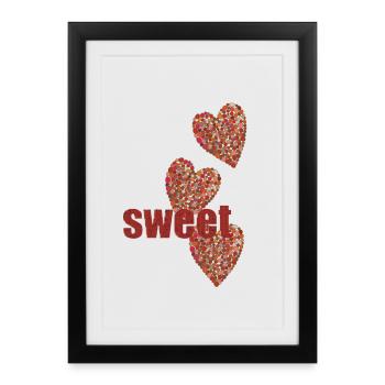 sweet hearts - Gerahmtes Poster (27 × 37 cm) - Schwarz - Vorne