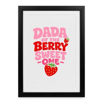 Le Papa de la Plus Douce Fraise - Affiche encadrée (27 × 37 cm) - noir - Devant