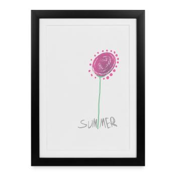 Illustration abstraite de fleur de cristal d’été - Affiche encadrée (27 × 37 cm) - noir - Devant