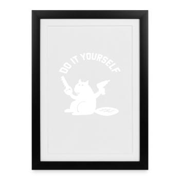 Castor bricolage do it yourself - Framed poster (27 × 37 cm) - black - Front