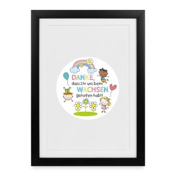Thank you for growing – child-friendly design - Framed poster (27 × 37 cm) - black - Front