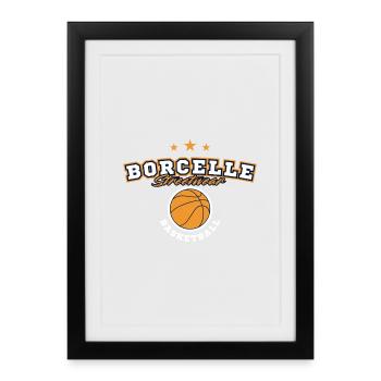Borcellle Basketball Streetwear - Framed poster (27 × 37 cm) - black - Front