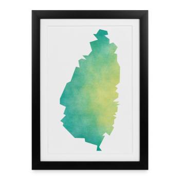 Saint Lucia - Framed poster (27 × 37 cm) - black - Front