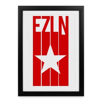 ezln Mexique Chiapas sous-commandant Marcos - Affiche encadrée (27 × 37 cm) - noir - Devant