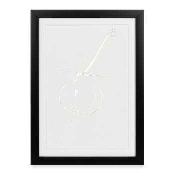 Violoncelle blanc pur - Affiche encadrée (27 × 37 cm) - noir - Devant