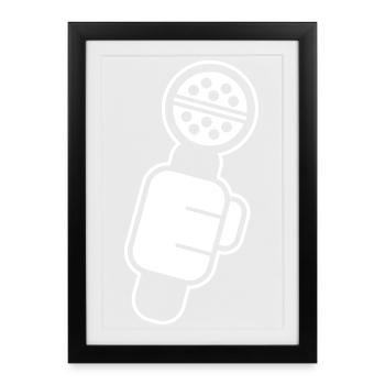 Vérification du microphone Hip-Hop Design | Rap Mic DJ - Affiche encadrée (27 × 37 cm) - noir - Devant