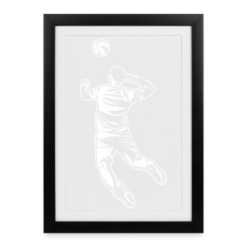 Volleyball player - Framed poster (27 × 37 cm) - black - Front